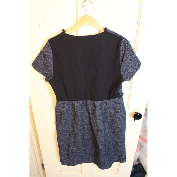 Seraphine Kiara A Line Tweed Dress Size 10 Blue Career Workwear Classic - Picture 4 of 5